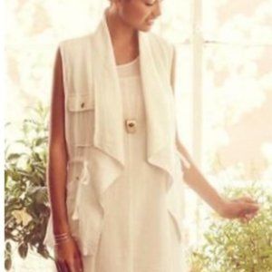 SANCTUARY white linen Traveler utility vest